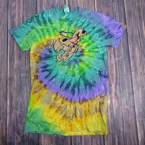 Scooby Doo Shirt Mens Small Tie Dye Cartoon Graphic Colortone Mystery Machine